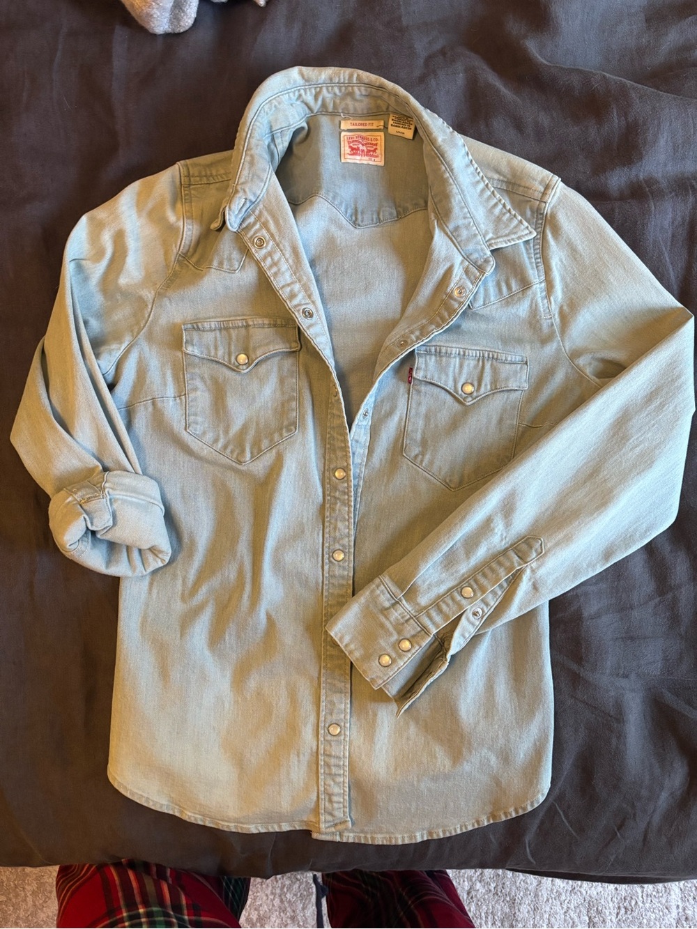 Levi's Light Wash Denim Western Button-Up Shirt